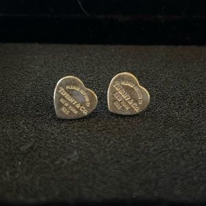 Return to Tiffany Mini Heart Tag Earrings in Sterling Silver